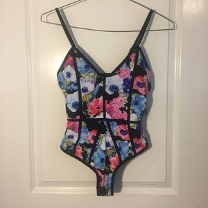 Floral one piece swimsuit